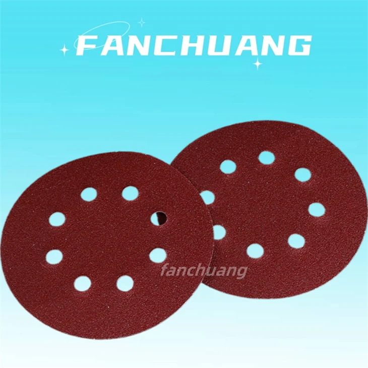 8holes Round Sandpaper Grit Self-adhesive Sand Paper
